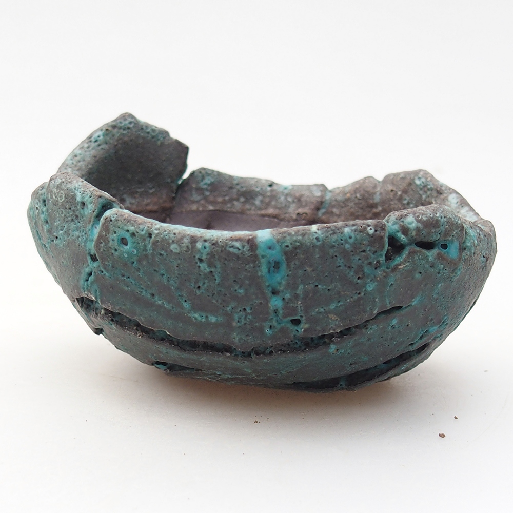 Kerámia kagyló 9 x 9 x 5 cm , kék színű