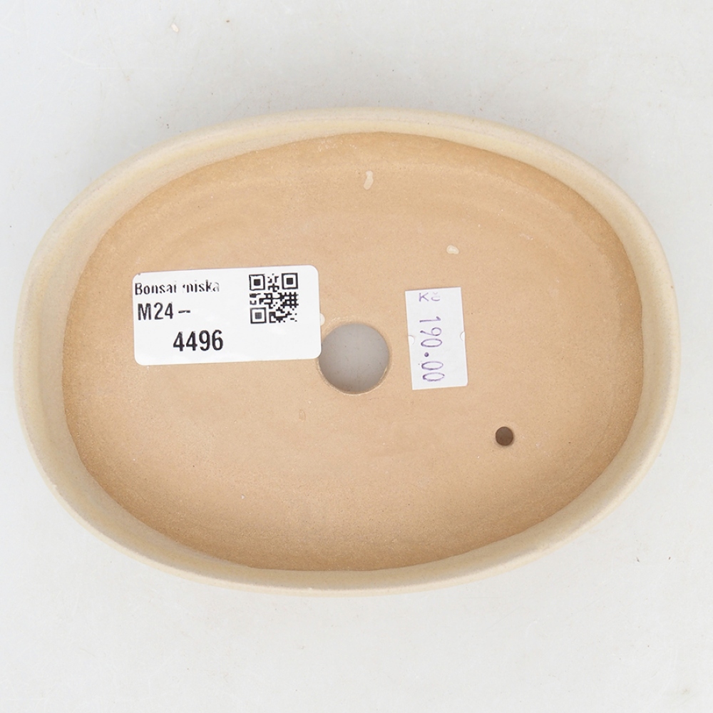 kerámia bonsai tál 13,5 x 10 x 3 cm, bézs színben