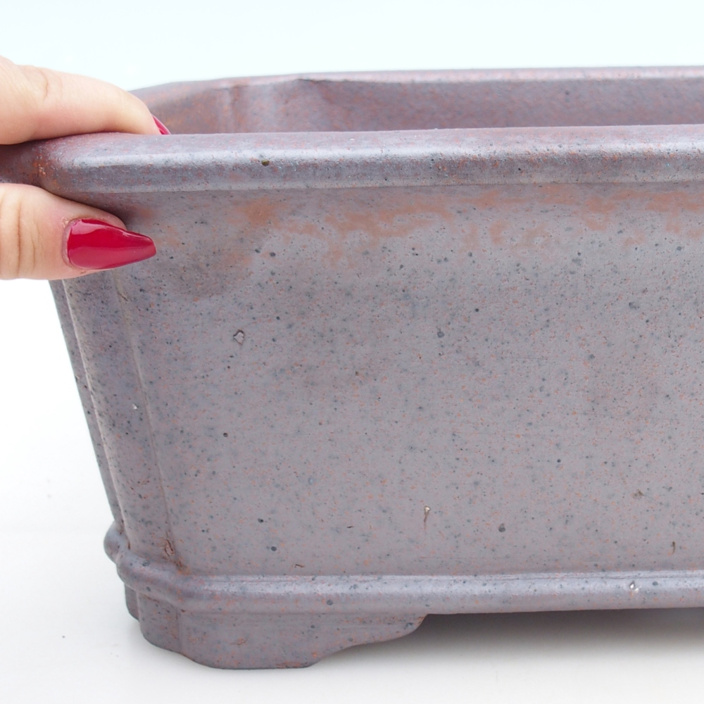 Kerámia bonsai tál 36 x 28 x 13 cm, fém színben