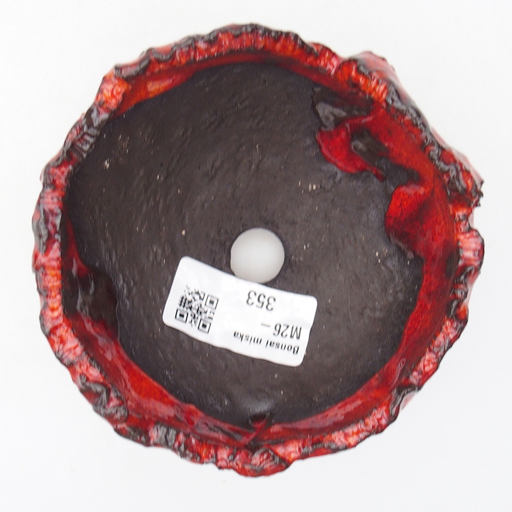 Kerámia kagyló 10 x 10 x 6,5 cm , piros színű