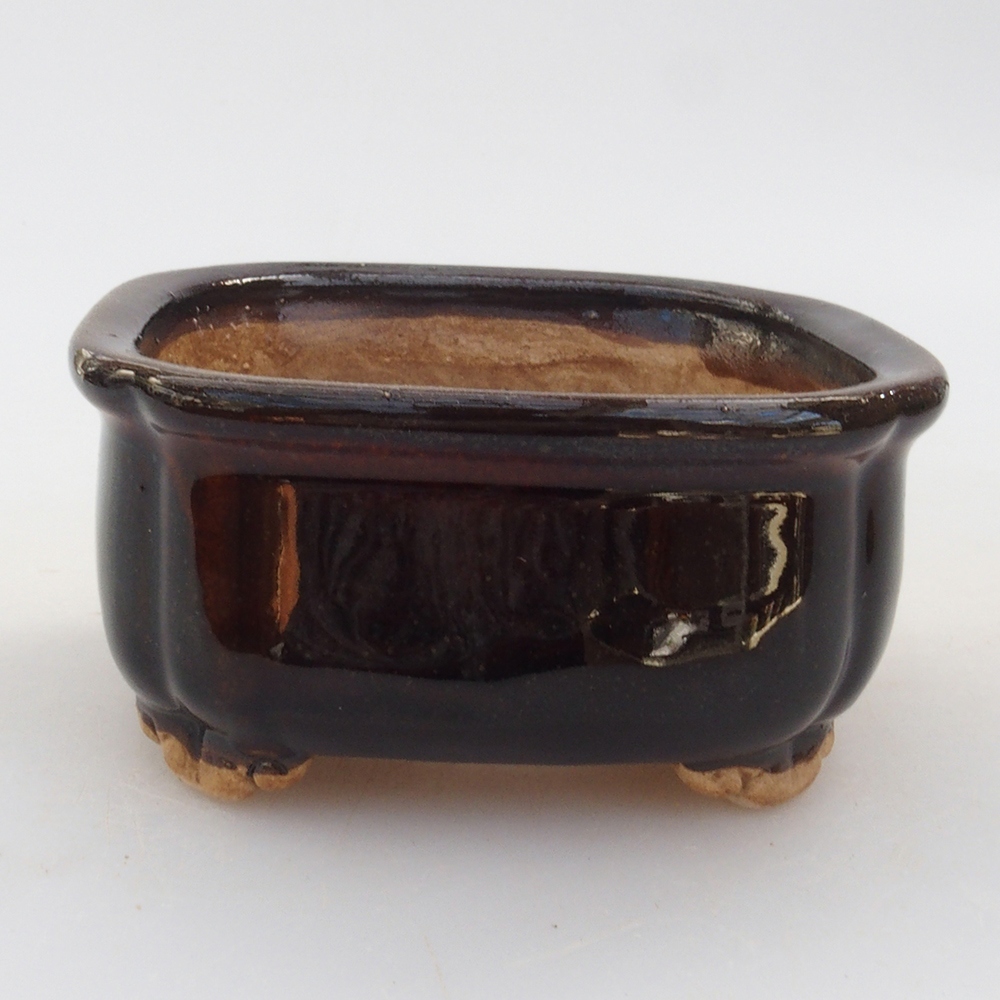 kerámia bonsai tál 10 x 8,5 x 4 cm, barna
