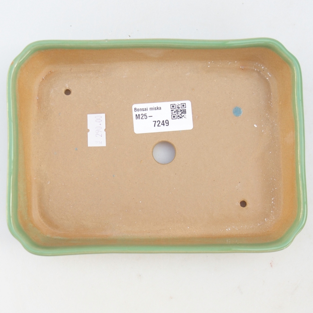 Kerámia bonsai tál 18,5 x 13,5 x 3,5 cm, zöld