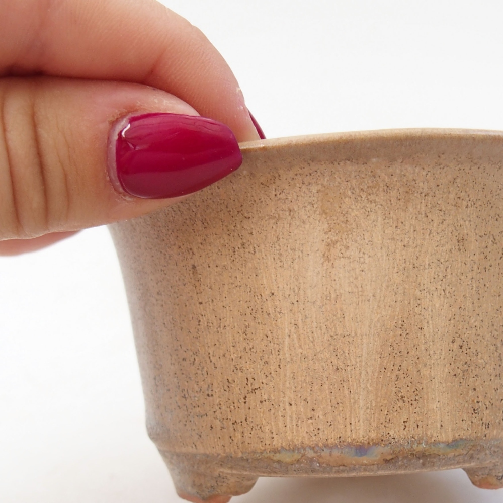 kerámia bonsai tál 9 x 9 x 5 cm, bézs színben