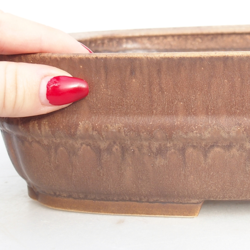 kerámia bonsai tál 29,5 x 24 x 7 cm, rózsaszínű