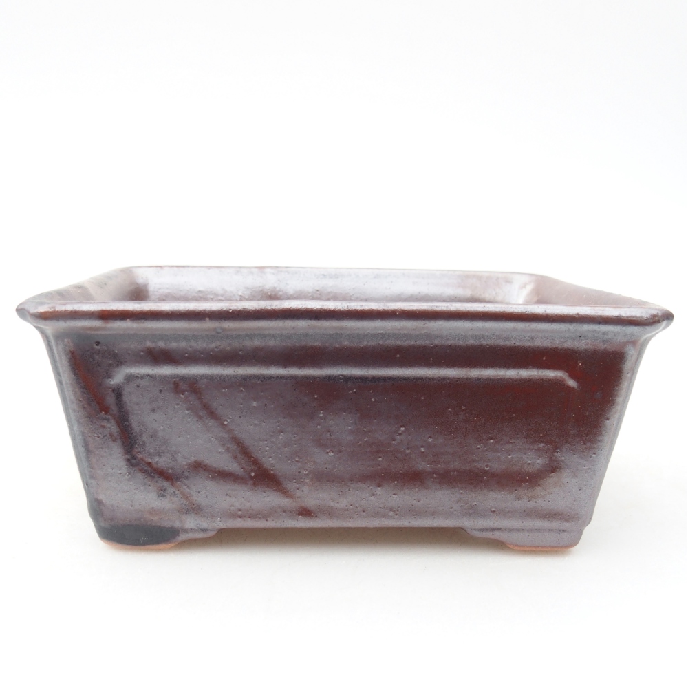 Kerámia bonsai tál 13,5 x 10 x 5,5 cm, metálfekete színű