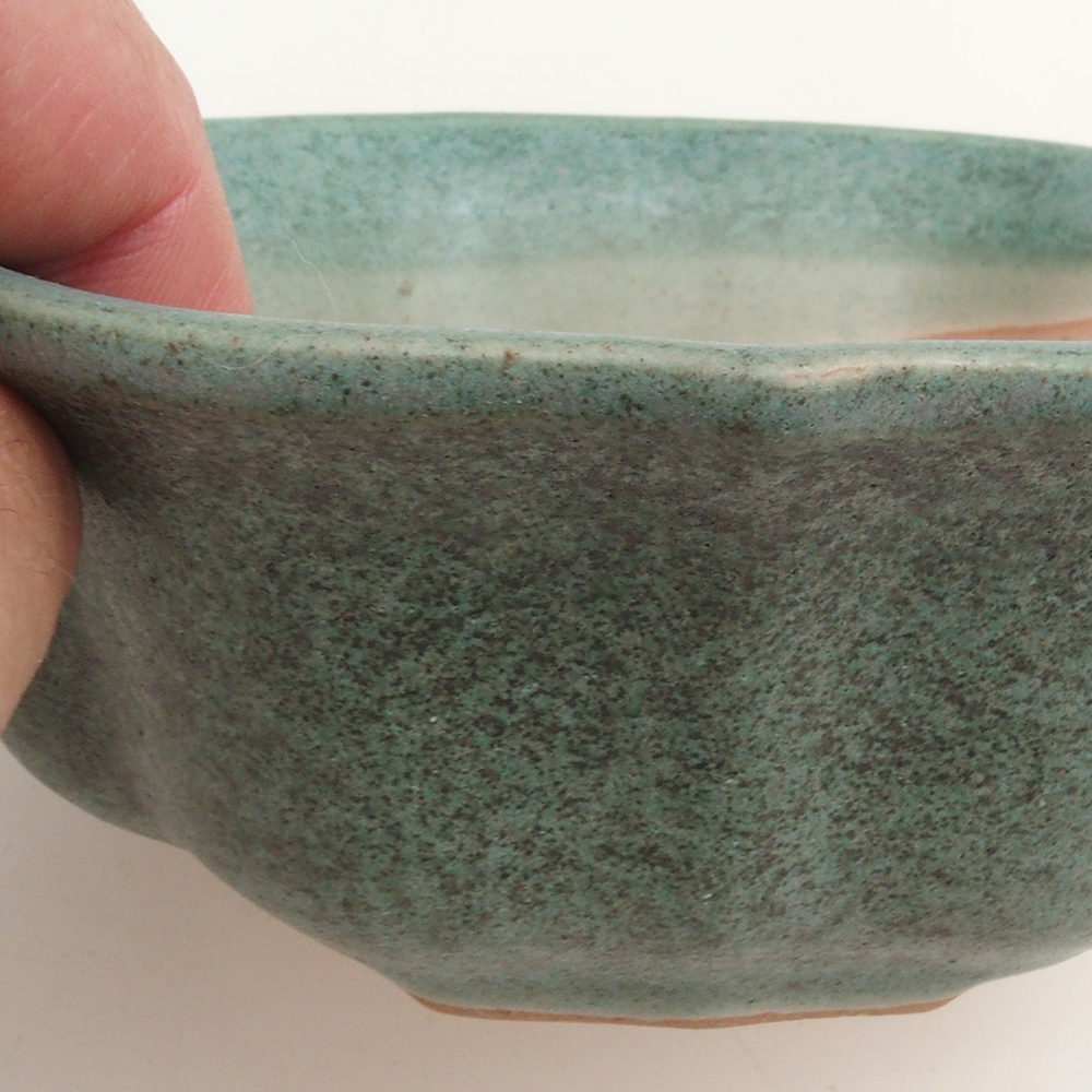 Bonsai tál H06 - 14,5 x 14,5 x 5 cm. - zöld