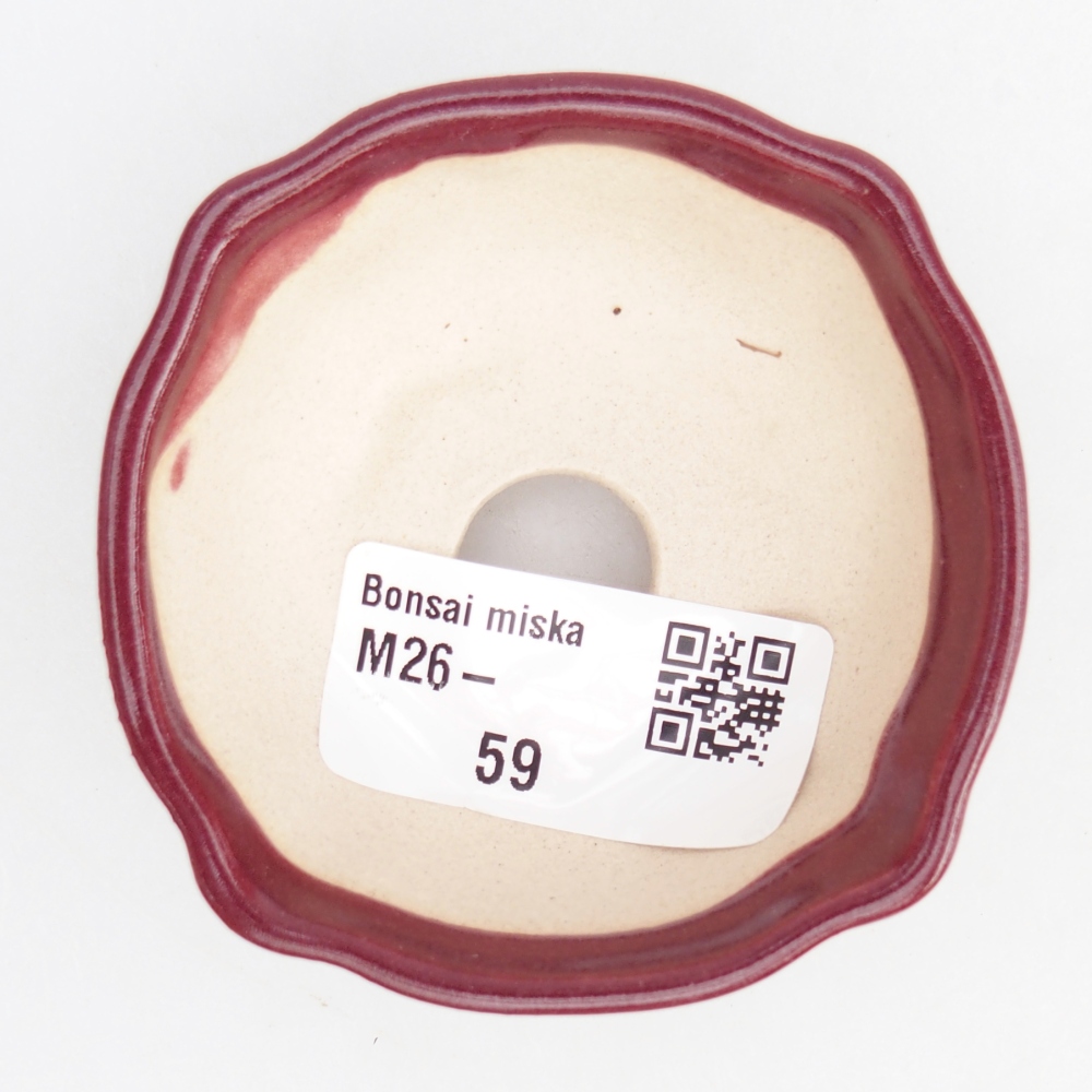 Mini bonsai tál 6,5 x 6,5 x 3 cm, bordó színben