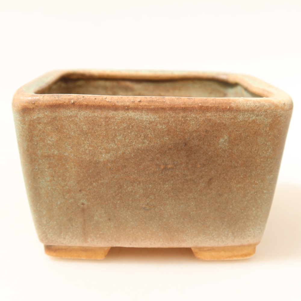 Kerámia bonsai tál 8,5 x 8,5 x 5,5 cm, zöld