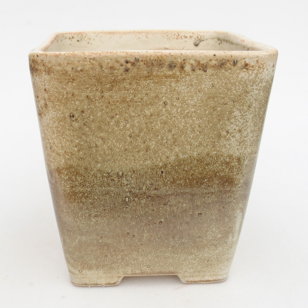 Kerámia bonsai tál 13,5 x 13,5 x 15 cm, zöld