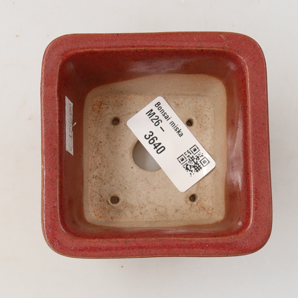 Kerámia bonsai tál 8,5 x 8,5 x 5,5 cm, rózsaszínű
