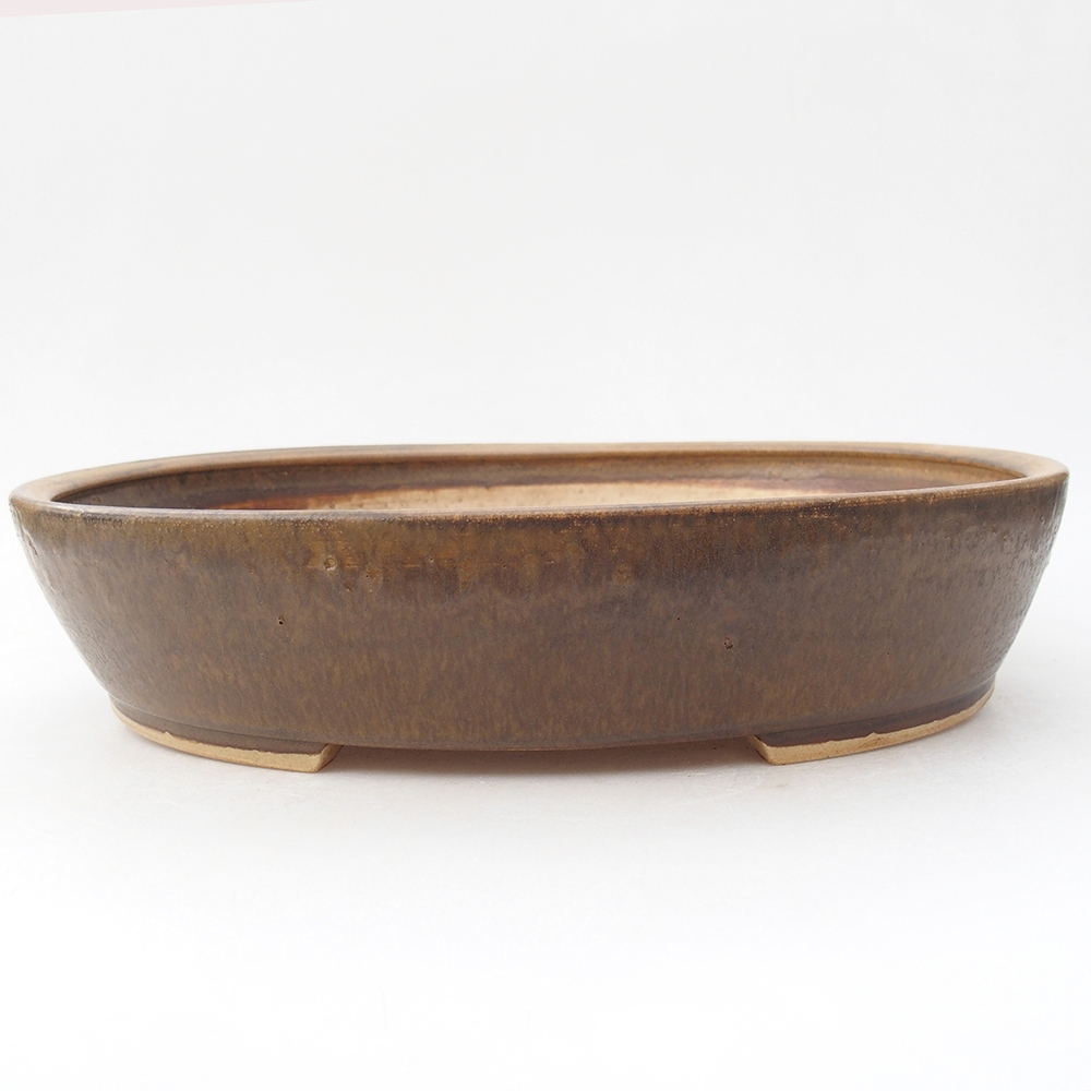 kerámia bonsai tál 24 x 28 x 6 cm, barna