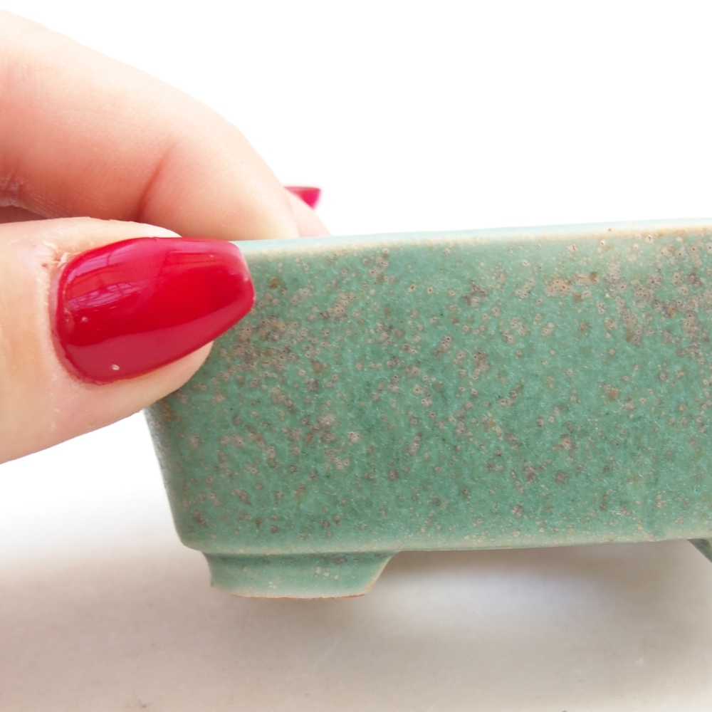 kerámia bonsai tál 8 x 7 x 3,5 cm, zöld