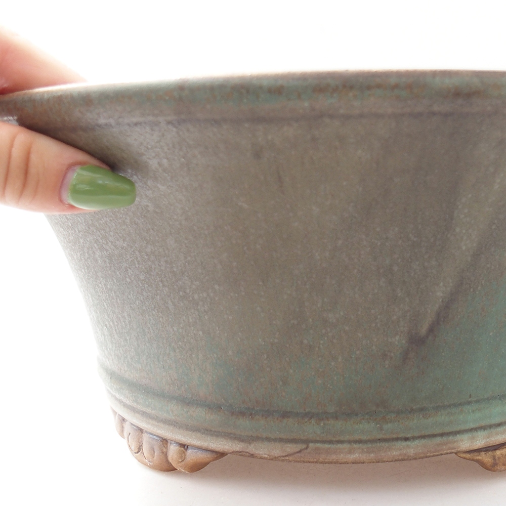 kerámia bonsai tál 29 x 29 x 12 cm, zöld