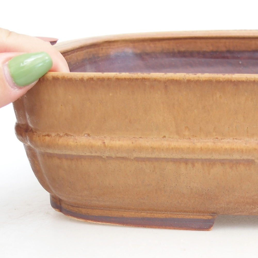 kerámia bonsai tál 29,5 x 24 x 7 cm, rózsaszínű