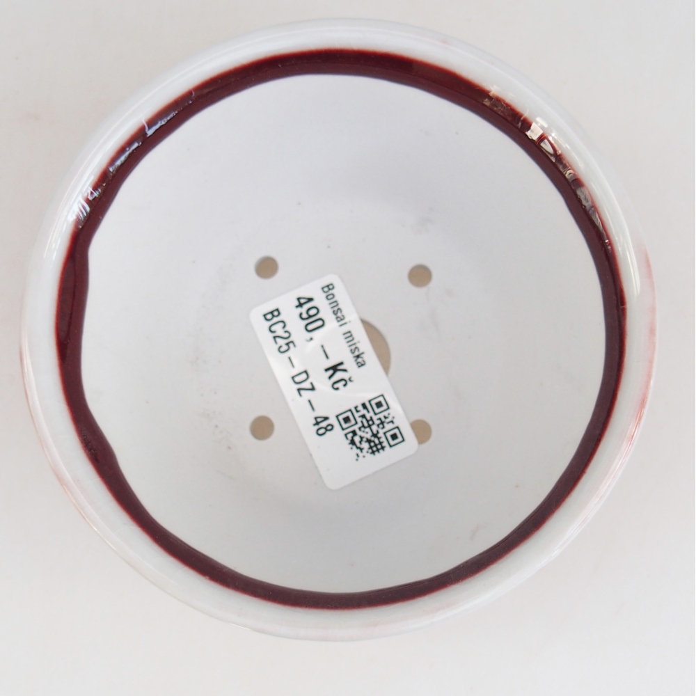 kerámia bonsai tál 10,5 x 10,5 x 5 cm, piros színben