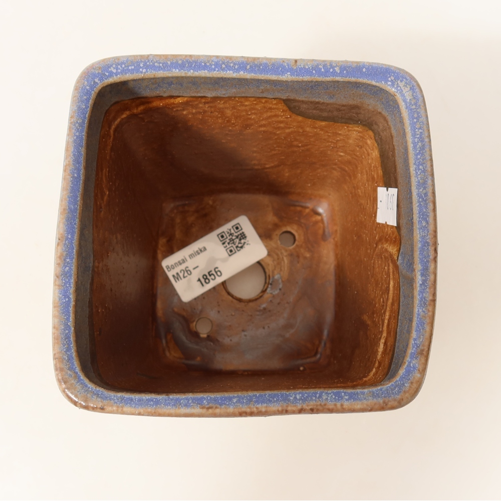Kerámia bonsai tál, 10,5 x 10,5 x 12 cm, kék színű