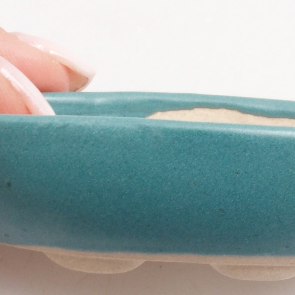 kerámia bonsai tál 6,5 x 5,5 x 4 cm, kék színben