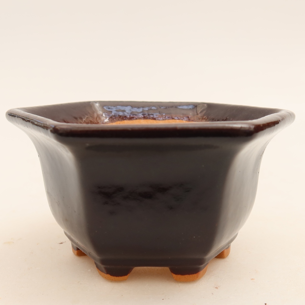 Kerámia bonsai-tál, 10,5 x 9,5 x 5,5 cm, fekete színű