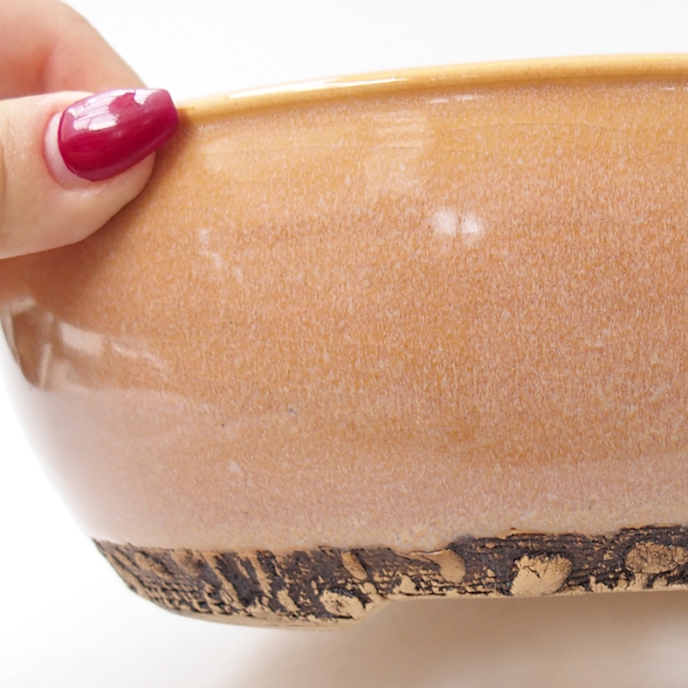 Kerámia bonsai tál 20,5 x 20,5 x 7,5 cm, bézs színben