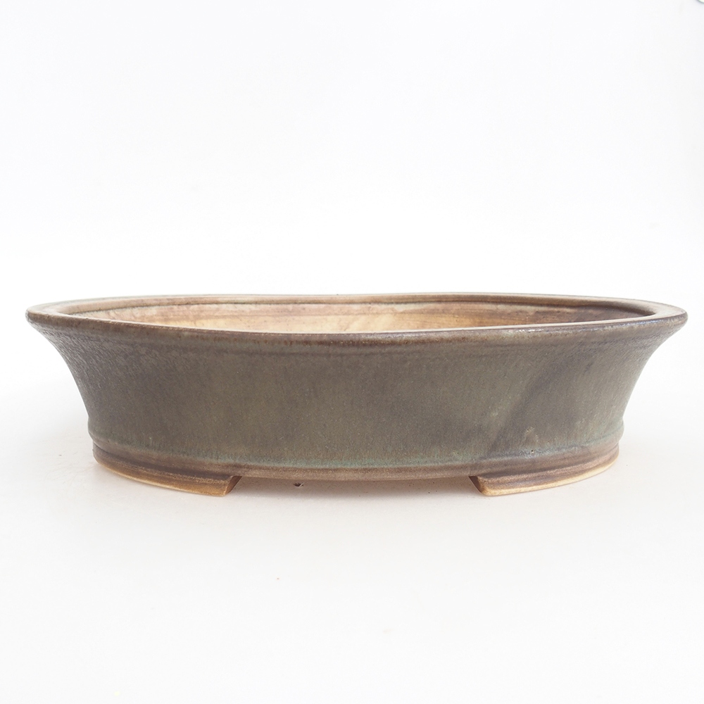 kerámia bonsai tál 28 x 25 x 6,5 cm, zöld