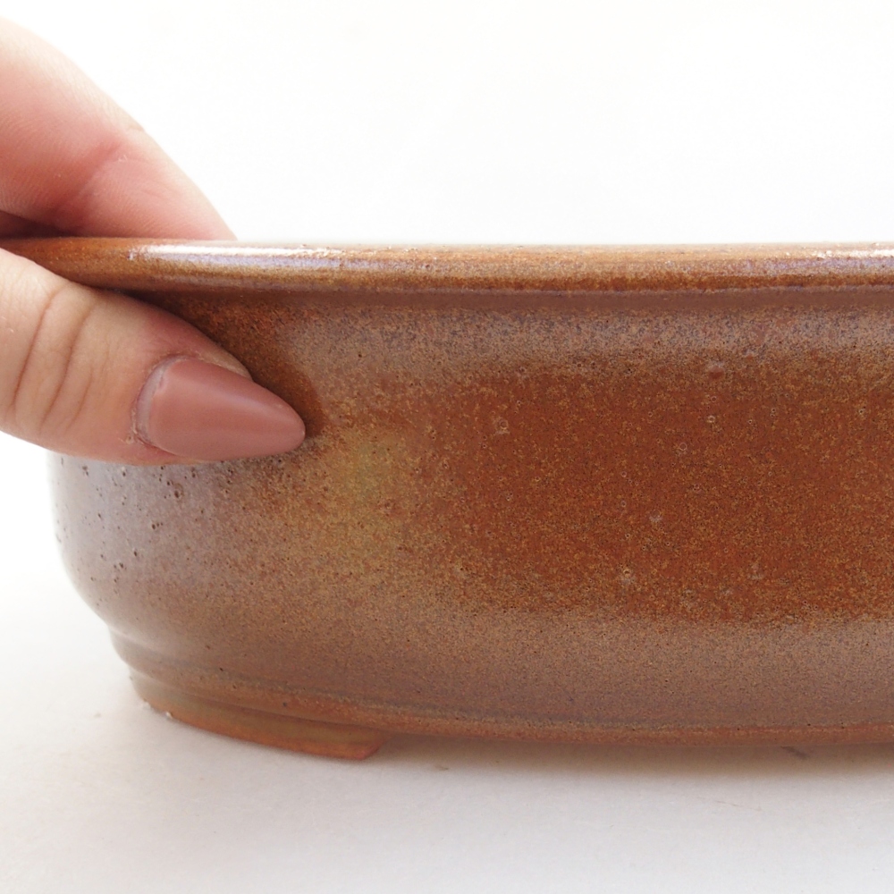 kerámia bonsai tál 23 x 19,5 x 8 cm, barna