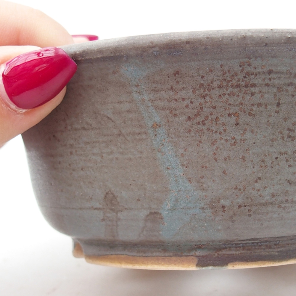 kerámia bonsai tál 11,5 x 11,5 x 5 cm, kék színben