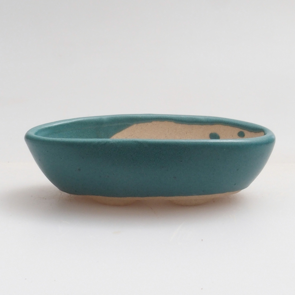 kerámia bonsai tál 6,5 x 5,5 x 4 cm, kék színben