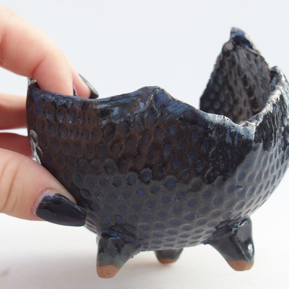 Kerámia kagyló 10 x 8,5 x 8,5 cm , kék színű