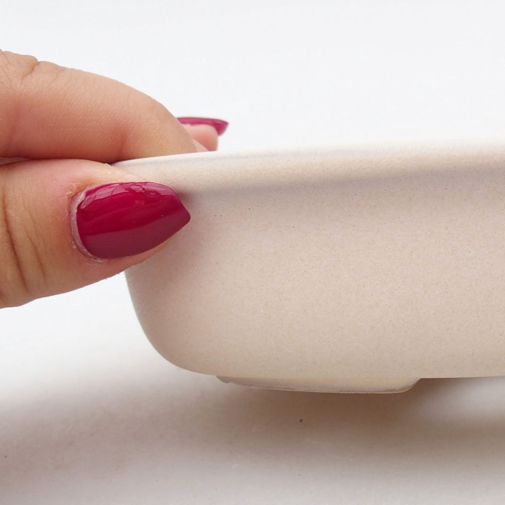 kerámia bonsai tál 11,5 x 11,5 x 5 cm, bézs színű