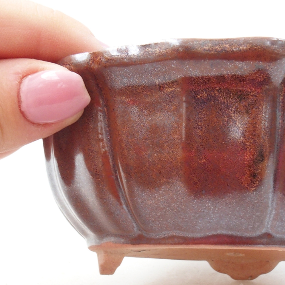 kerámia bonsai tál 11 x 11 x 5 cm, barna