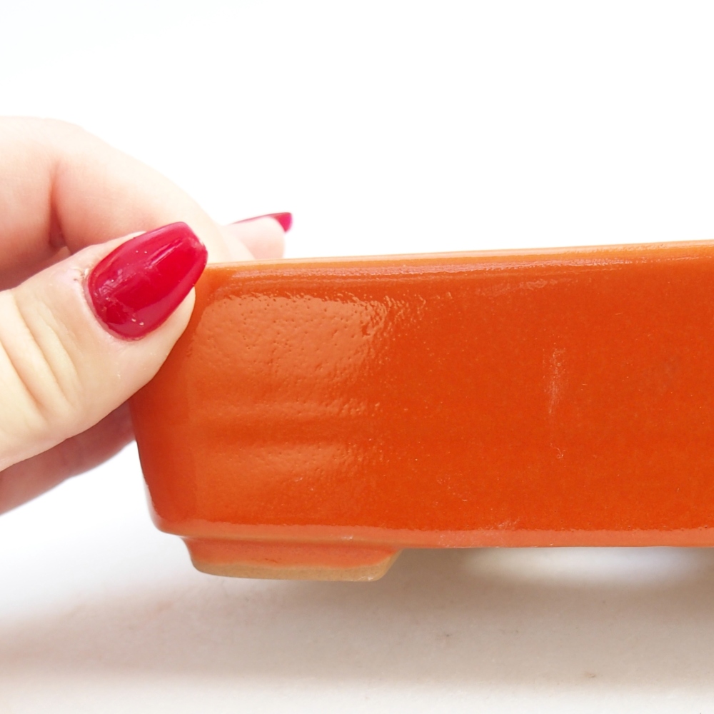 Kerámia bonsai tál 14,5 x 10,5 x 4,5 cm, narancssárga