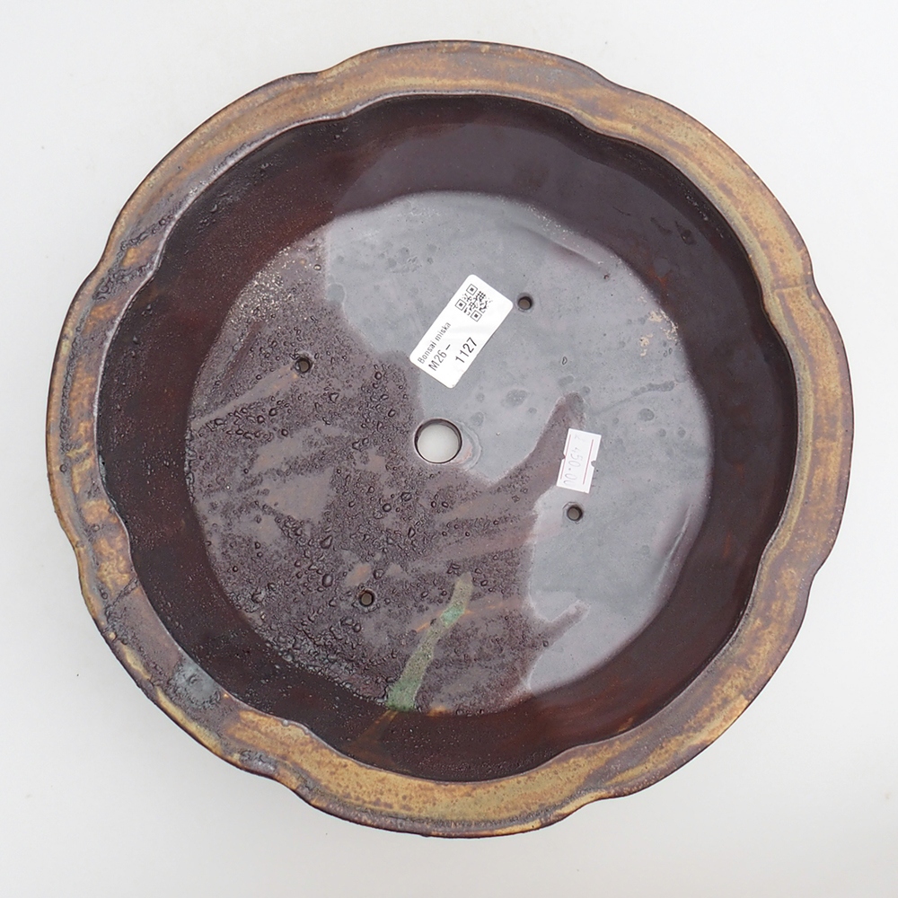 kerámia bonsai tál 26 x 26 x 8 cm, barna