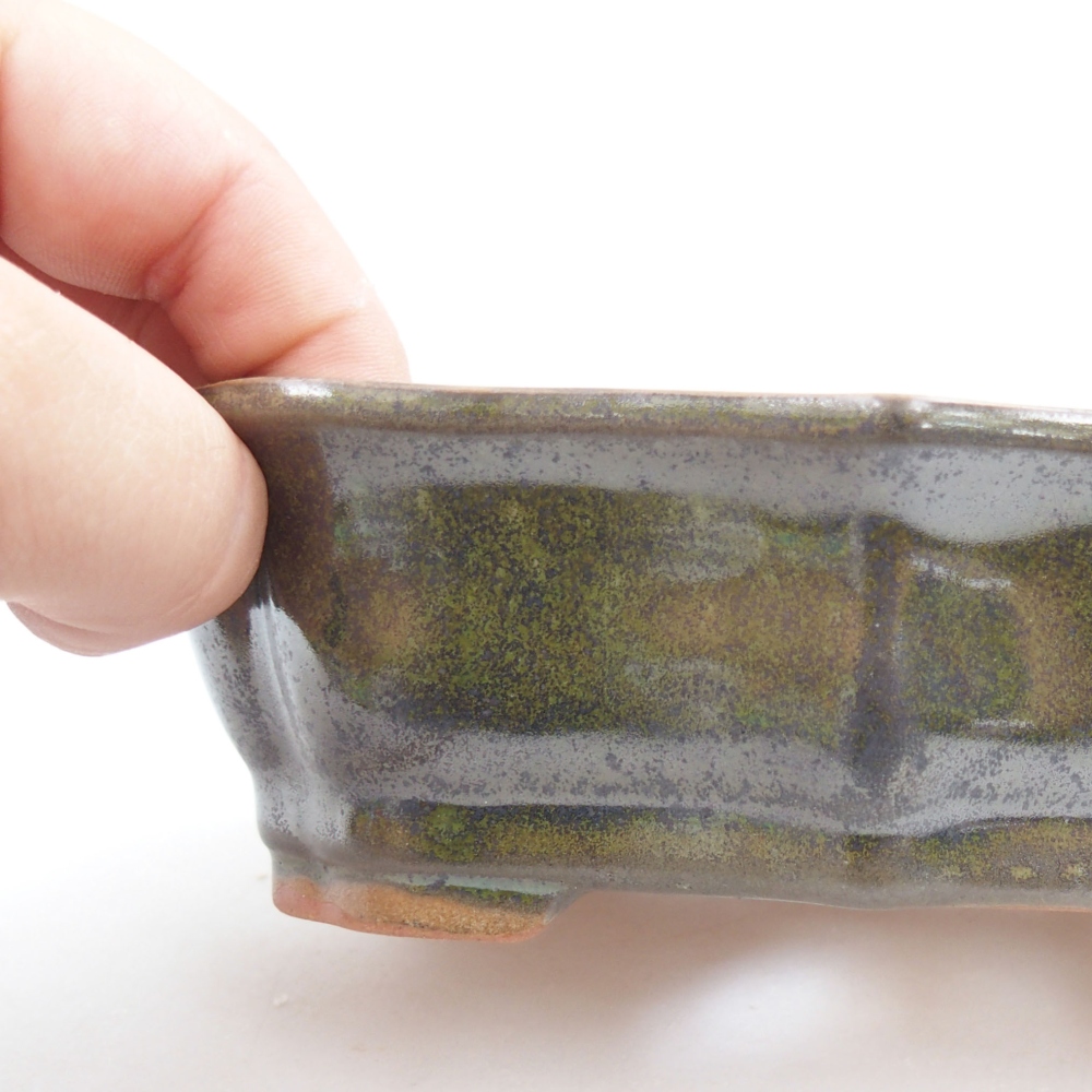 kerámia bonsai tál 22 x 17 x 5 cm, zöld