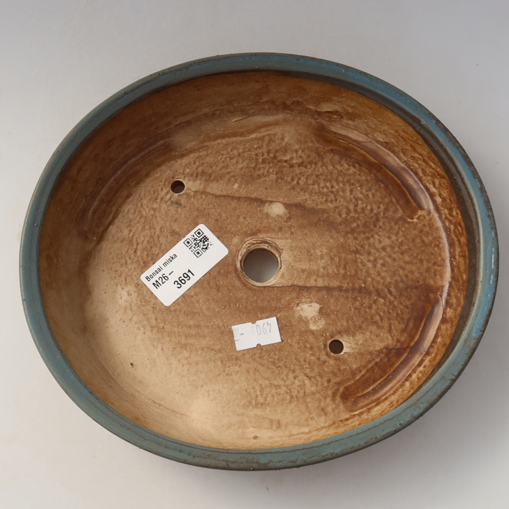 Kerámia bonsai tál, 21 x 19 x 4,5 cm, kék színű