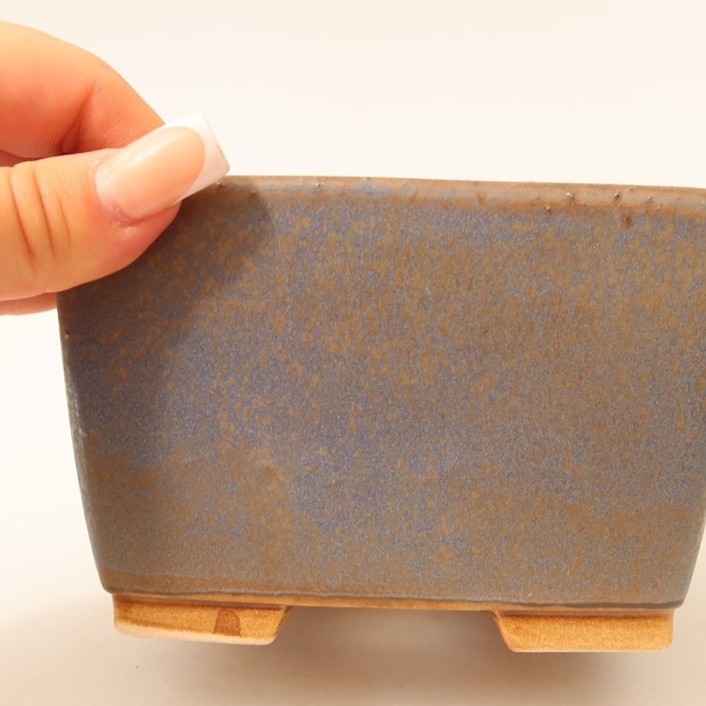 Kerámia bonsai tál, 13 x 13 x 8 cm, kék színű