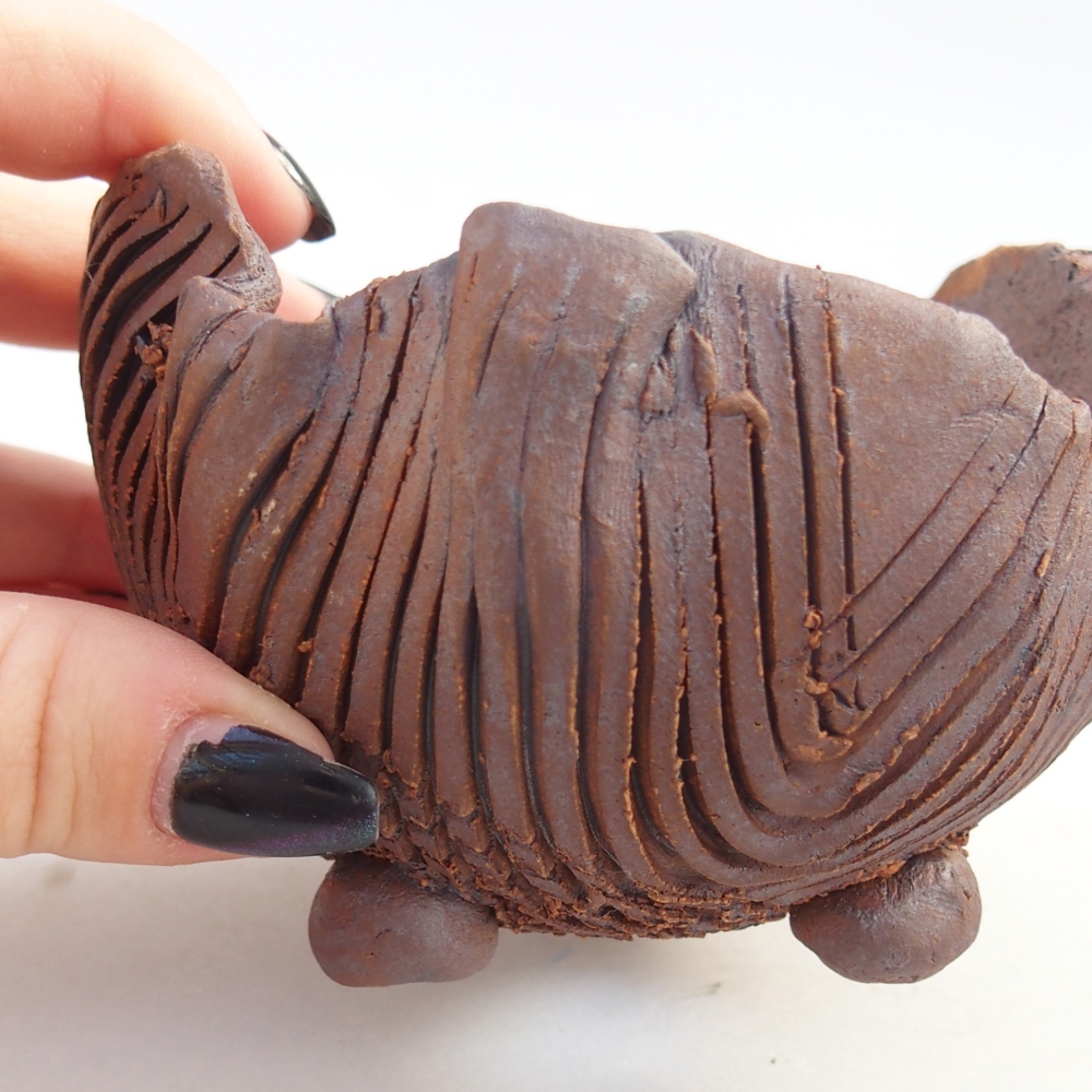 Kerámia kagyló 10 x 9,5 x 7 cm , barna színű