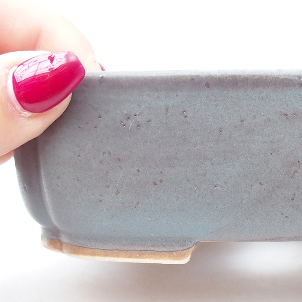 kerámia bonsai tál 13,5 x 12 x 4 cm, kék színben