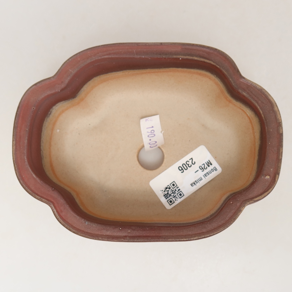 Kerámia bonsai-tál, 13,5 x 10,5 x 5 cm, lila színű