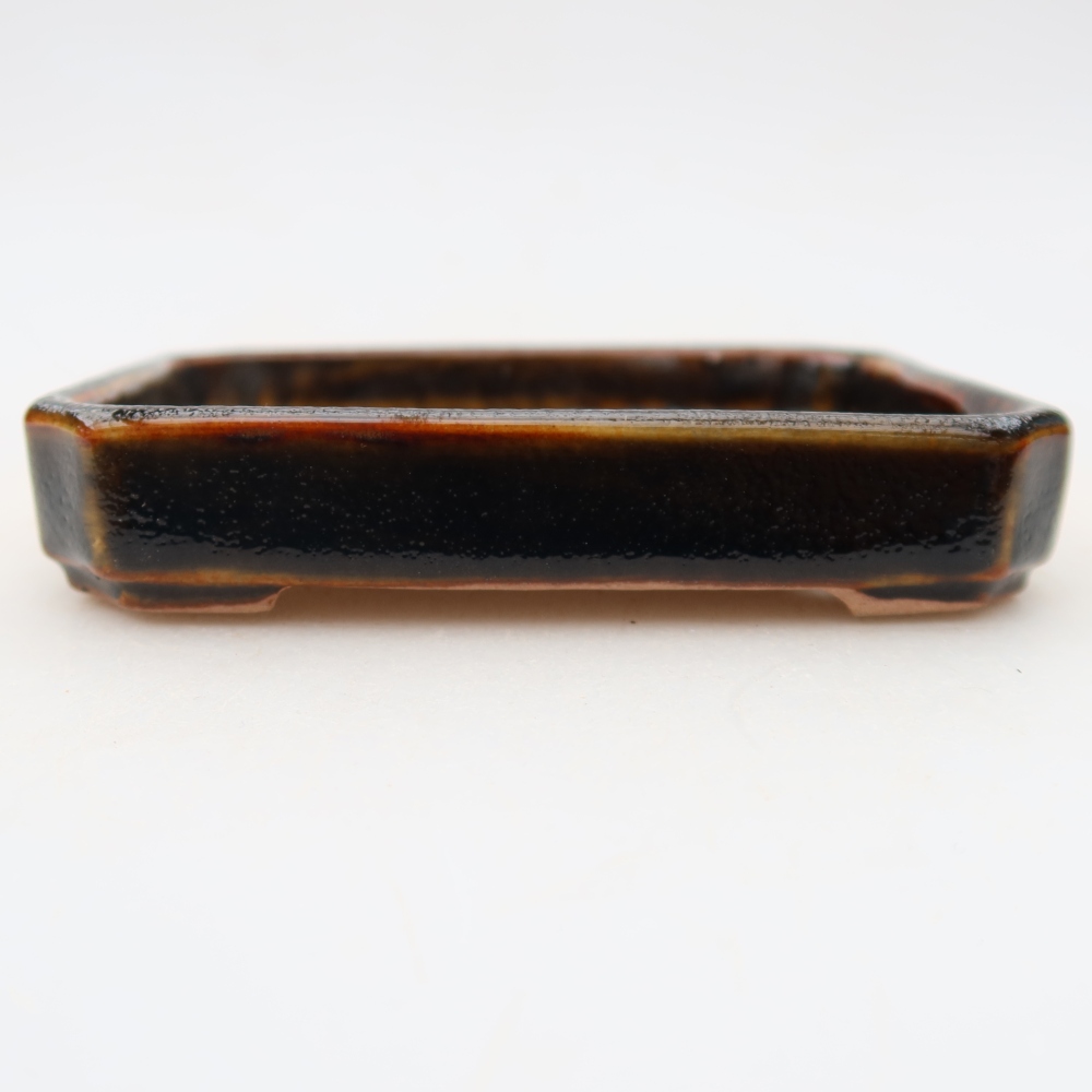 Kerámia bonsai tál 10 x 8 x 2 cm, barna színű