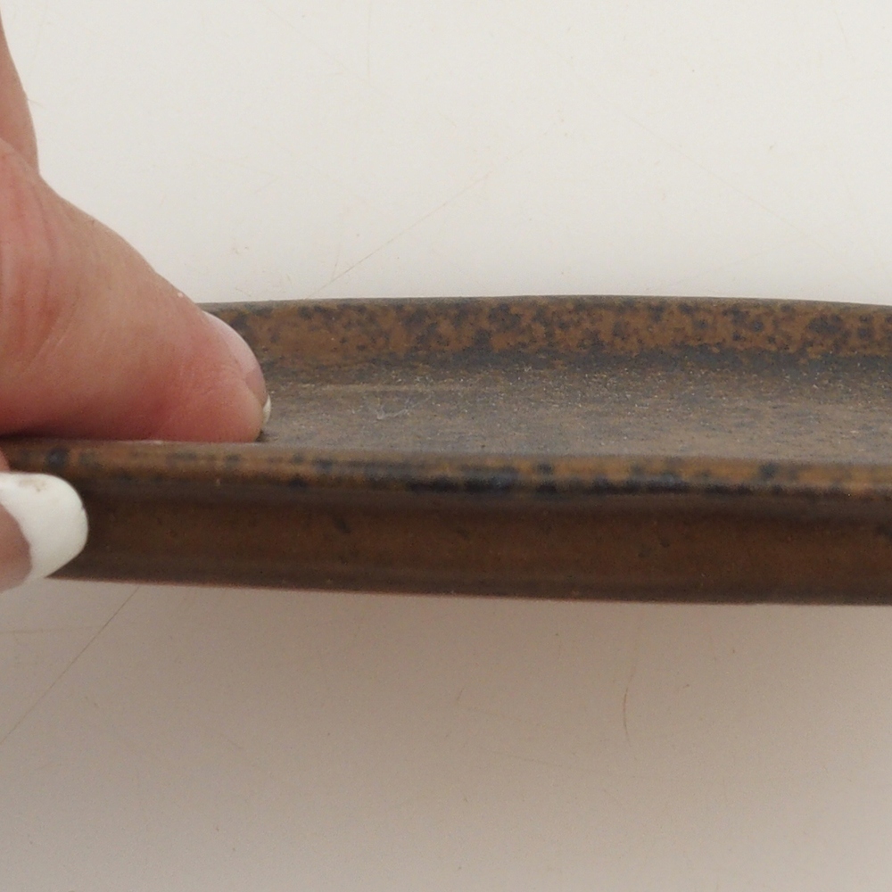 Kerámia csészealj H11 - 11,5 x 9,5 x 1 cm - barna