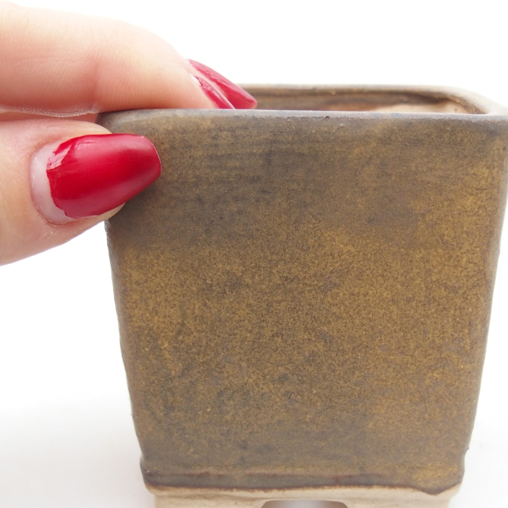 kerámia bonsai tál 6,5 x 6,5 x 7 cm, barna