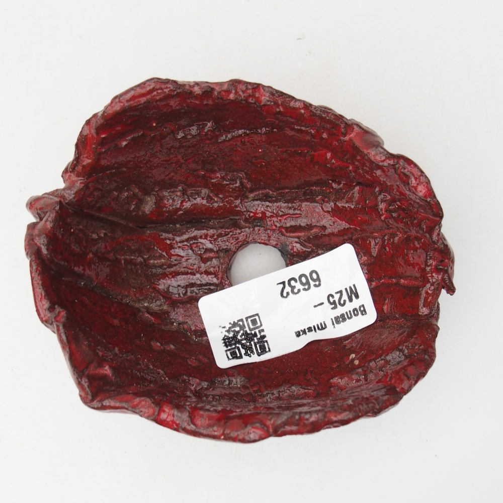 Kerámia kagyló 9 x 7 x 4,5 cm , piros színű