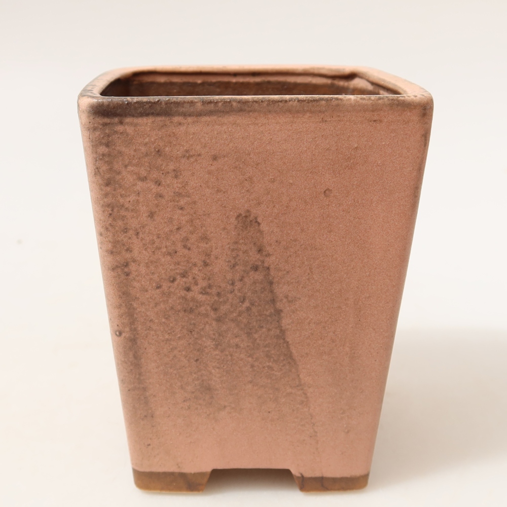 Kerámia bonsai-tál, 8,5 x 8,5 x 10,5 cm, rózsaszín