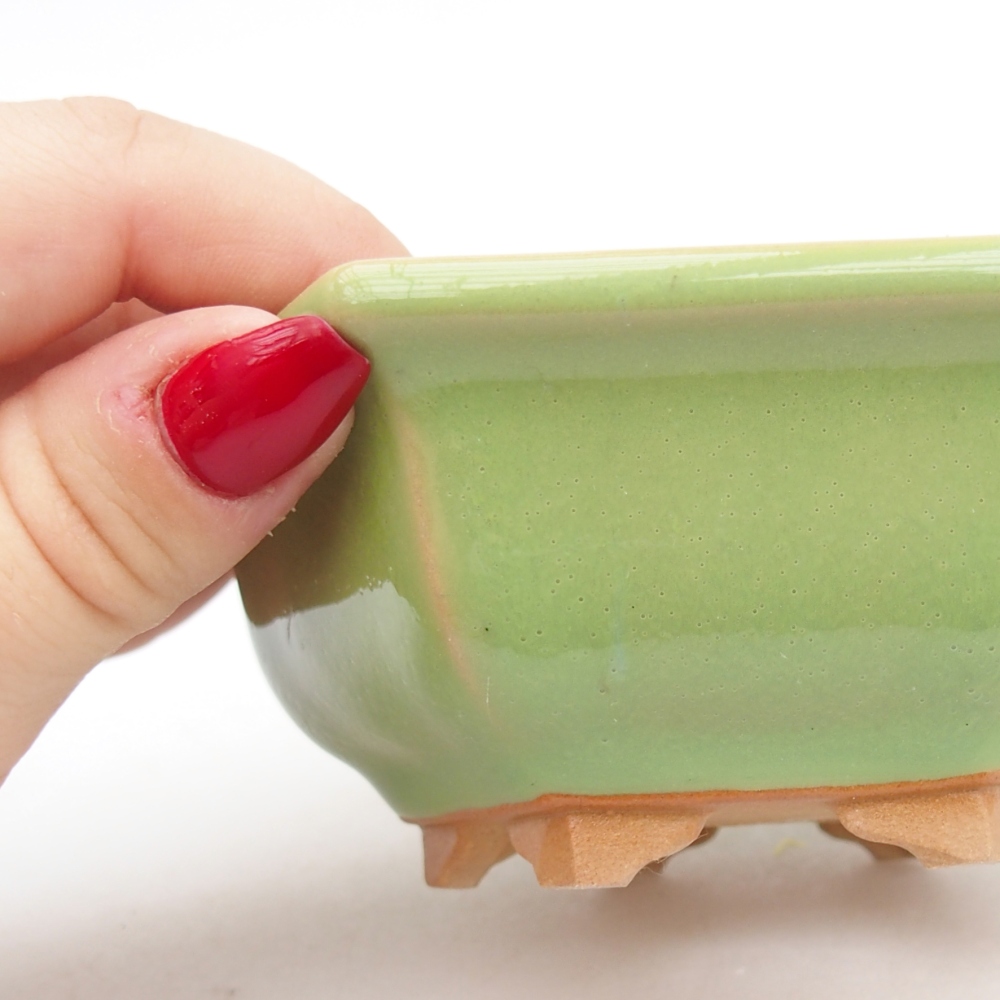 kerámia bonsai tál 12 x 10,5 x 4,5 cm, zöld