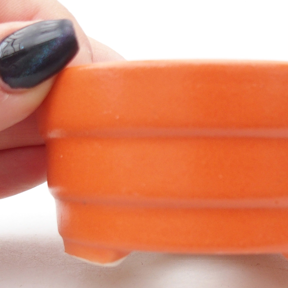 Mini bonsai tál 7,5 x 7,5 x 3,5 cm, narancssárga