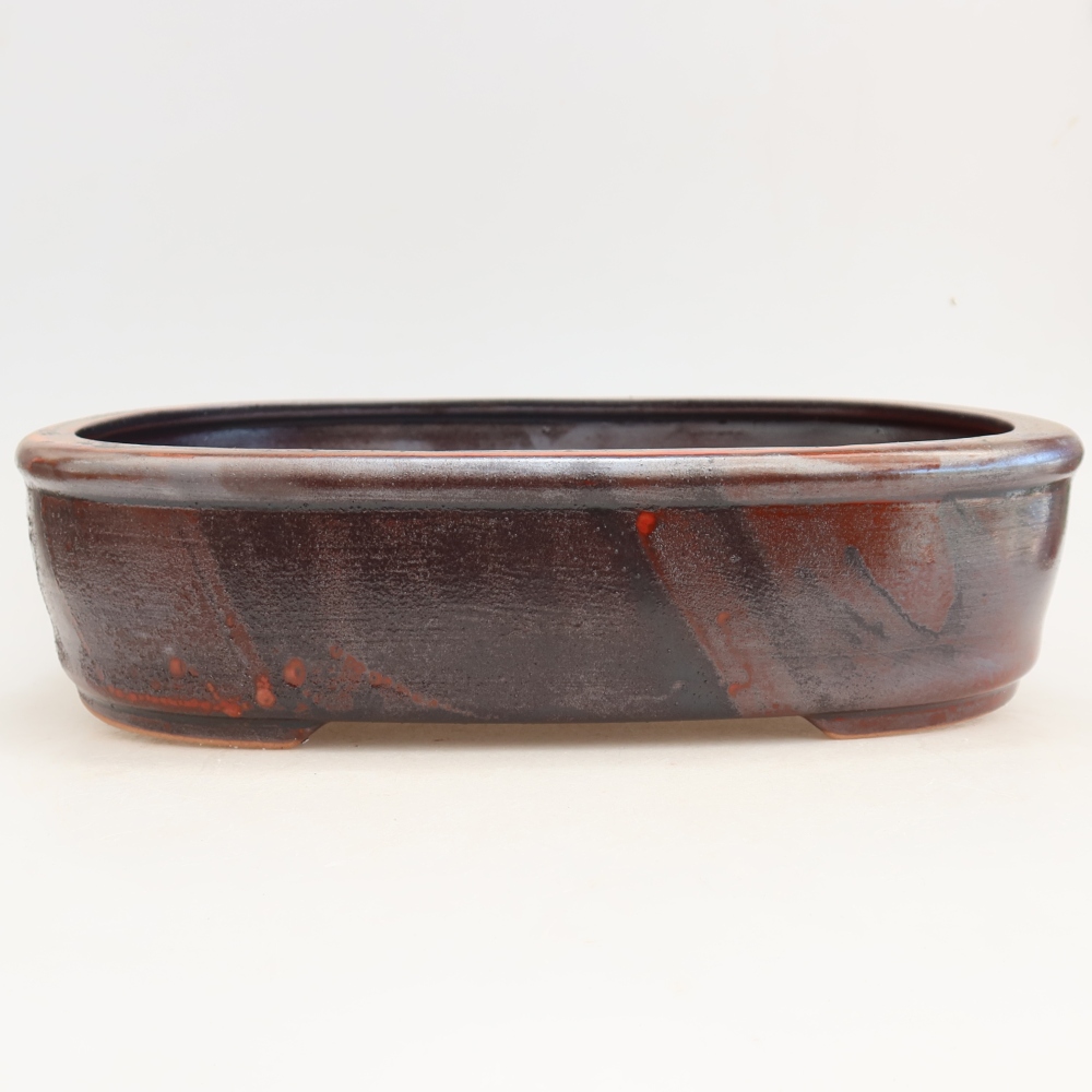 Kerámia bonsai-tál 31,5 x 24 x 8 cm, színe fémvörös