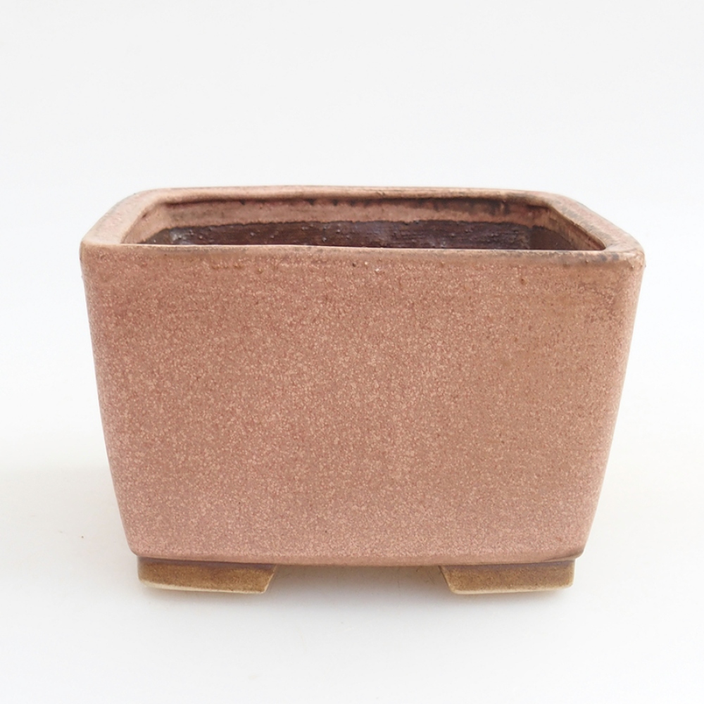 kerámia bonsai tál 10,5 x 10,5 x 7 cm, rózsaszínű