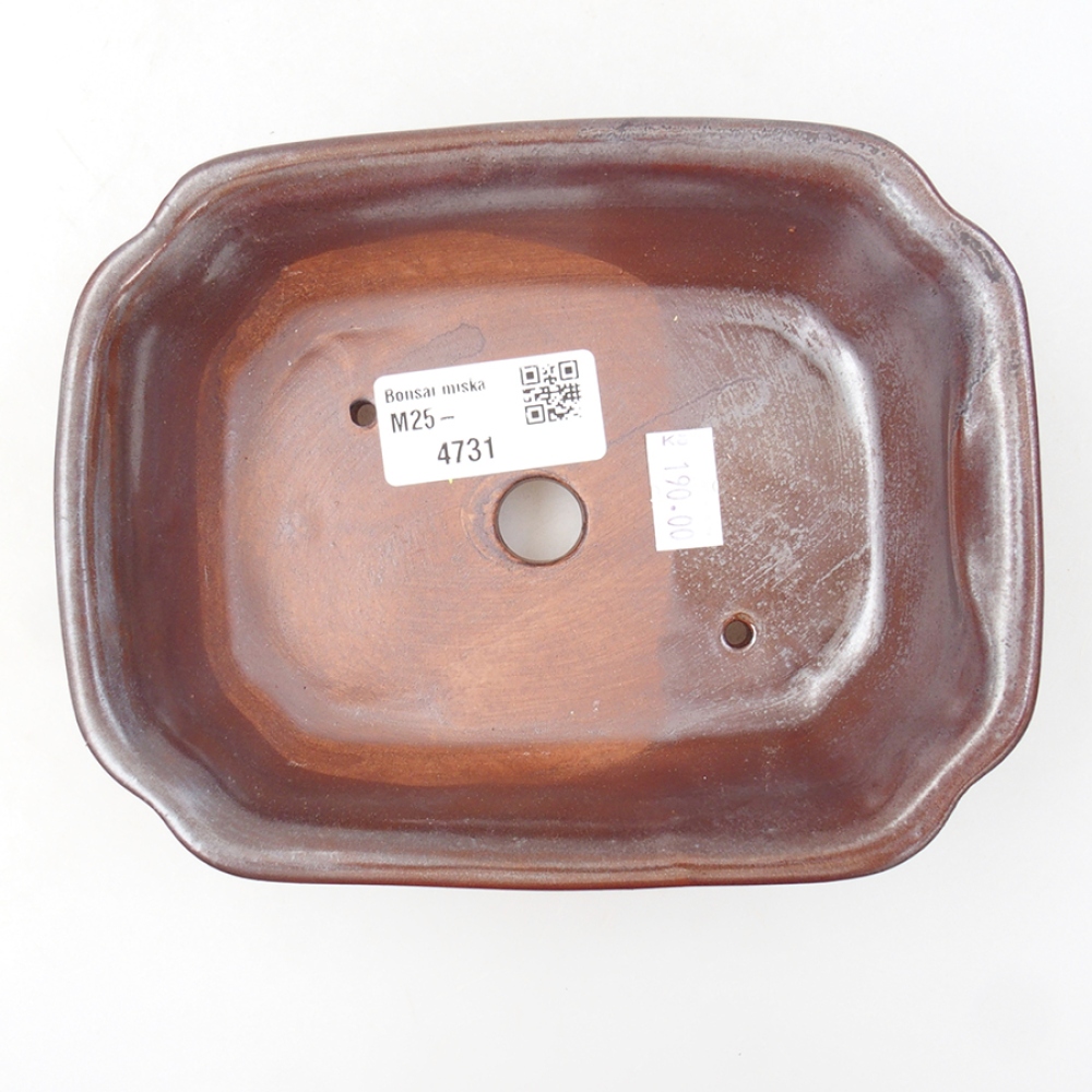 kerámia bonsai tál 16 x 12 x 5 cm, barna