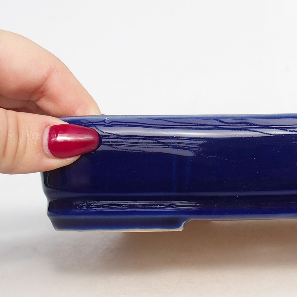 kerámia bonsai tál 18 x 13 x 4 cm, kék színben