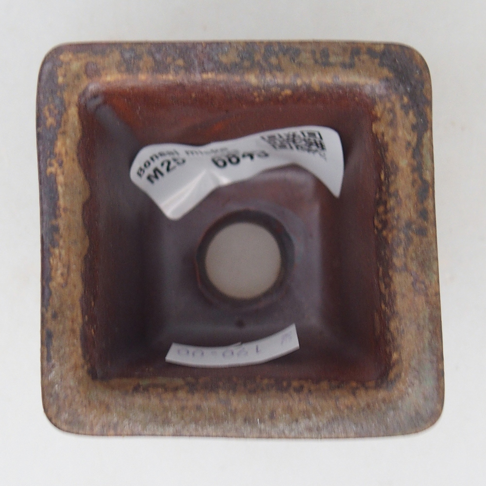 kerámia bonsai tál 5,5 x 5,5 x 5,5 x 5,5 cm, barna